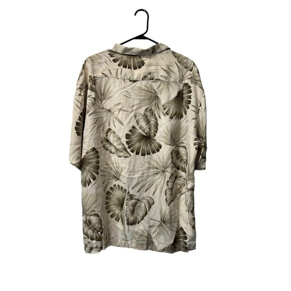 Hilo Hattie Hawaiian Shirt Mens Size M Leaf Palm Short Sleeve Button Up Silk - Picture 2 of 12